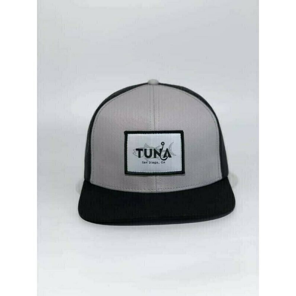 Hook Tuna Flat-brim Snapback Hat San Diego Fishing Gray Black Trucker Baja Cali